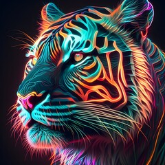 Fototapeta na wymiar Neon Tiger
