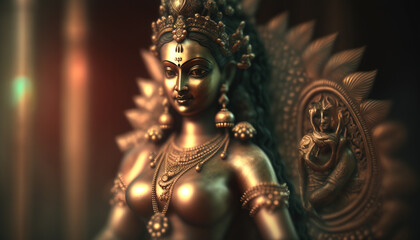 Lakshmi The Radiant Indian Goddess of Wealth and Fortune in Artistic Glory