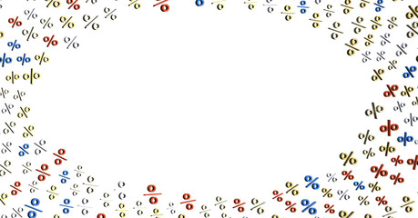 percent shopping digital in hand 3d.