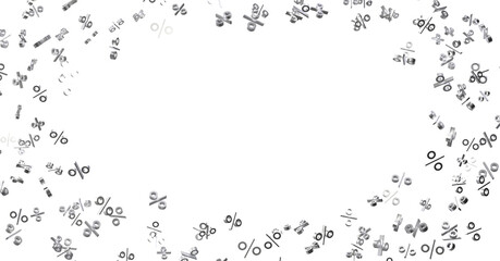 percent shopping digital in hand 3d.