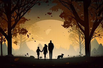 Happy family in the park in the evening. - Generative Ai. -
nature, outdoors, recreation, leisure, relaxation, fun, joy, laughter, togetherness, bonding, love, affection, care, and parenting.