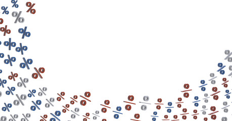 sale digital percent in transparent - 3D percent rain illlustration