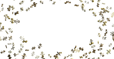 sale digital percent in transparent - 3D percent rain illlustration