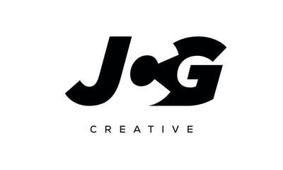 JCG letters negative space logo design. creative typography monogram vector	