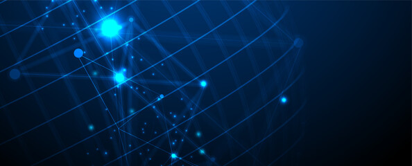 Quantum processing. Deep learning artificial intelligence. Future new technology  for business or science presentation