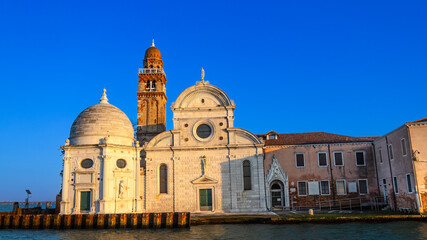 Fototapeta na wymiar Venice - San Michele Island, historic old church complex, temple on the cemetery island