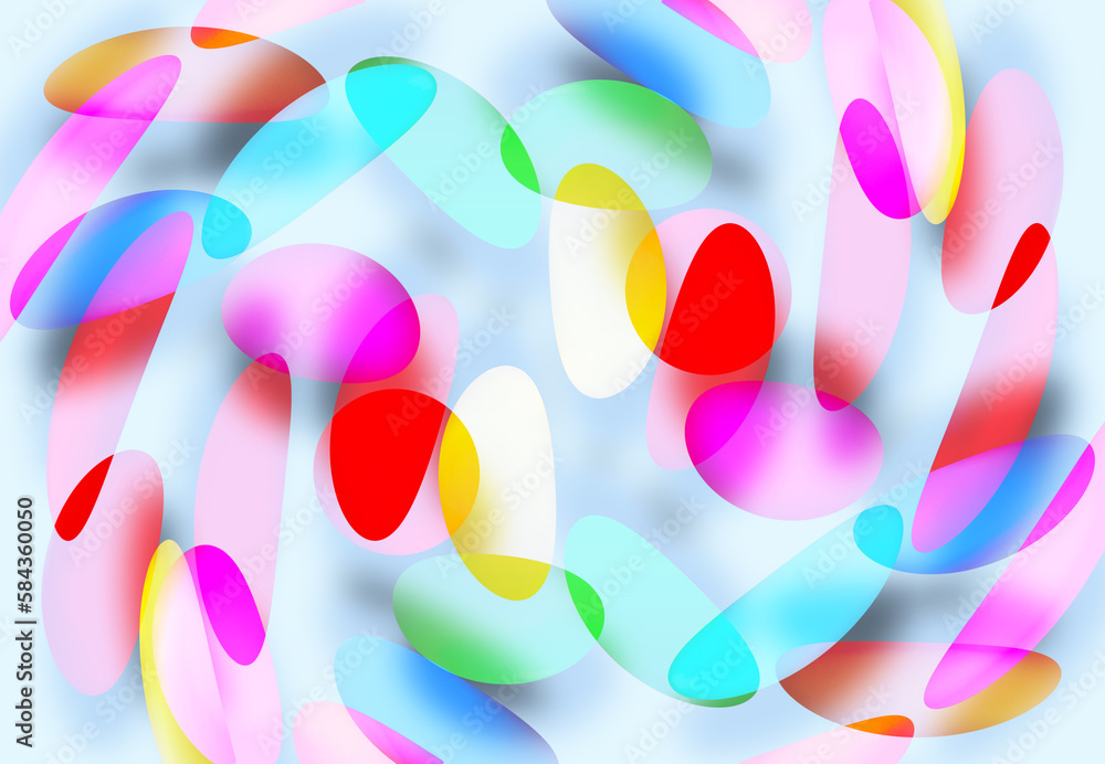 Aufkleber multicolor abstract party bokeh with halftone effect on a white background