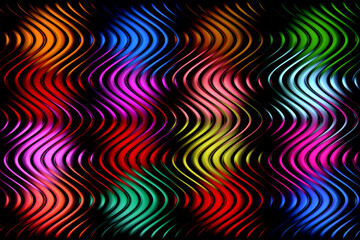 Glowing multicolor wave pattern on a black background