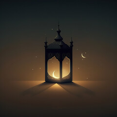 ai generated illustration of minimalist style for ramadan greeting ,