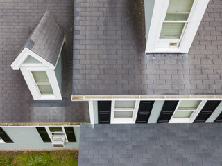 Roof inspection by drone. 