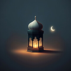 ai generated illustration of minimalist style for ramadan greeting ,