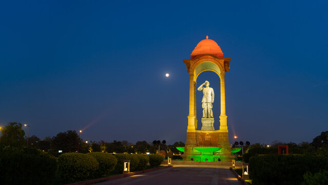 Netaji Canopy is a 28 feet tall black granite statue of Indian freedom fighter Netaji Subhas Chandra Bose. It is placed under the canopy behind India Gate, New Delhi