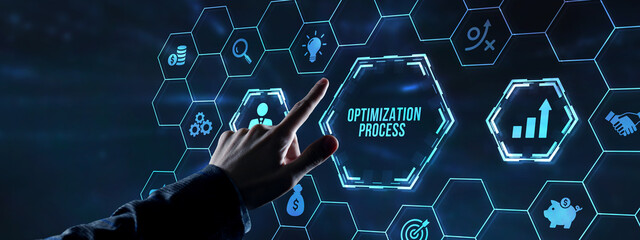 Internet, business, Technology and network concept. Optimization Software Technology Process System...