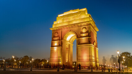 Fototapeta na wymiar The India Gate is a war memorial located at Kartavya path, New Delhi, India