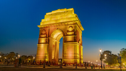 Fototapeta na wymiar The India Gate is a war memorial located at Kartavya path, New Delhi, India