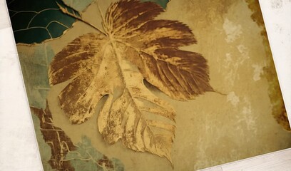  a picture of a leaf on a wall in a room.  generative ai