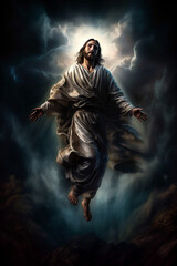 The Ascension of Jesus Christ. AI generativ. - obrazy, fototapety, plakaty
