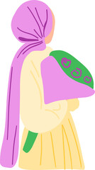 Girl in Hijab with flowers