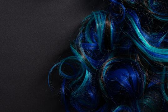 Background of vivid colored blue hair
