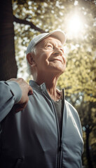 Fresh and healthy elderly senior man with a positive lifestyle