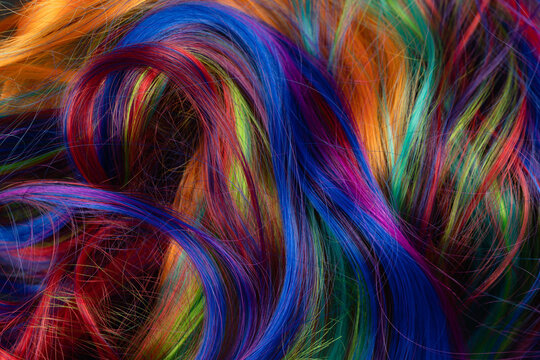 Background of vivid colored hair