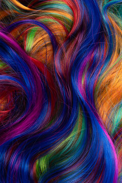 Background of vivid colored hair