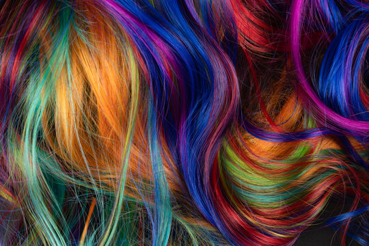 Background of vivid colored hair