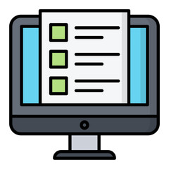 Exam Paper Line Color Icon