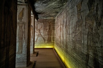 Inside of the Pyramids and Temples around Cairo and Luxor in Egypt - obrazy, fototapety, plakaty