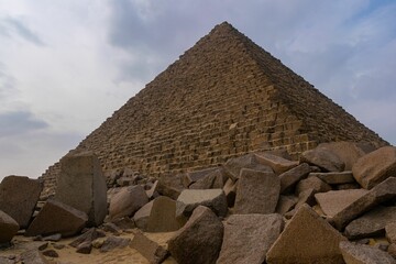 View of the Great Pyramid of Giza in Egypt