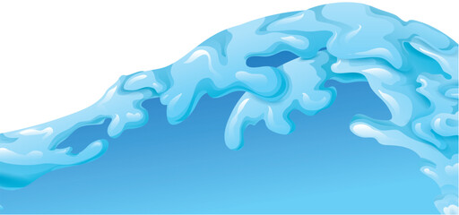 Fototapeta na wymiar Blue water stream or wave and white background, Vector illustration