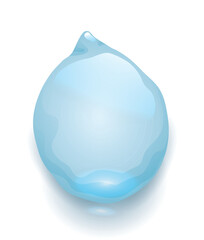 Obraz premium Blue drop sliding down in gradient effect over white background, Vector illustration