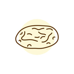 Pita bread black line icon. Bakery.