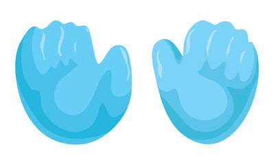 Pair of blue hands with watery effect in cartoon style, Vector illustration