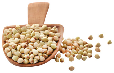 Buckwheat over white background