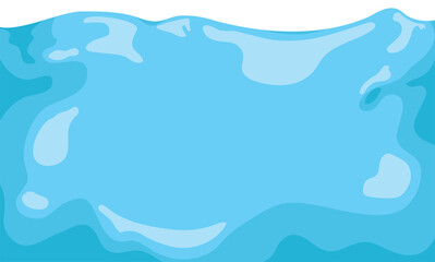 View of blue body of water with copy space in cartoon style, Vector illustration