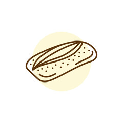 Ciabatta black line icon. Bakery.