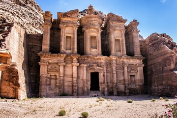 Beautiful shot of a monastery in Petra, Jordan