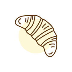 Croissant black line icon. Bakery.