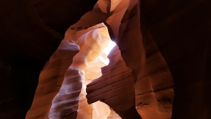Beautiful shot of colorful rocks at Antelope Canyon in Utah
