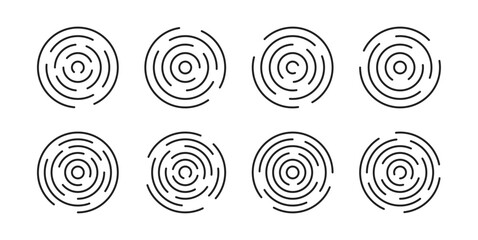Abstract linear circles set. Vector EPS 10
