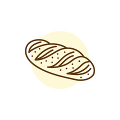 Loaf bread black line icon. Bakery.