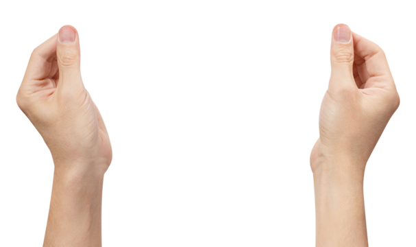 Hands holding something, cut out
