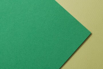 Rough kraft paper background, paper texture different shades of green. Mockup with copy space for text