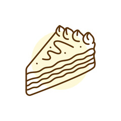 Piece of cake black line icon. Bakery.