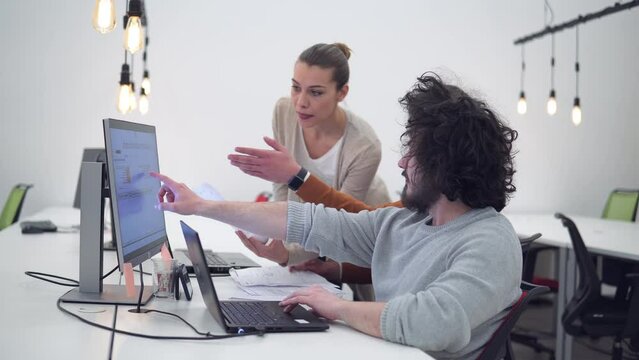 Young freelance team working on a project