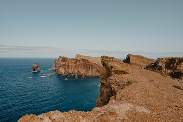 olorful cliffs of Ponta de Sao Lourenco in Madeira Island, Portugal