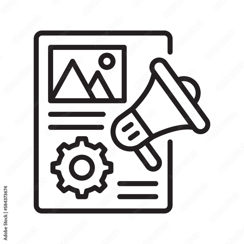 Poster analytic vector filled outline icon design illustration. seo development and marketing symbol on whi