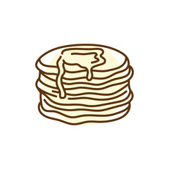 Pancakes black line icon. Bakery.