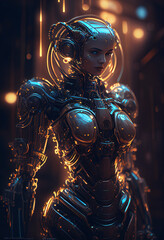 Obraz na płótnie Canvas artificial intelligence robot woman.